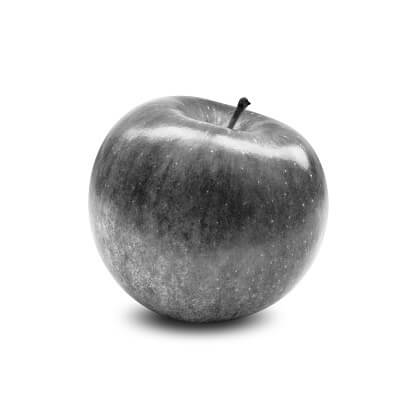 Red apple on white background