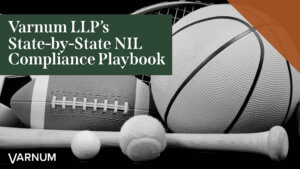 Cover of Varnum's State-by-State NIL Compliance Guide Playbook