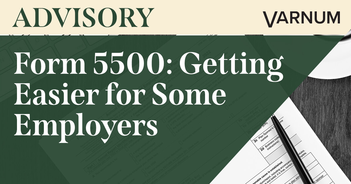 2023 04 Advisory Form 5500