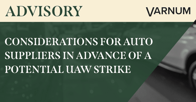 Considerationsforautosuppliersinadvanceofapotentiauawstrike