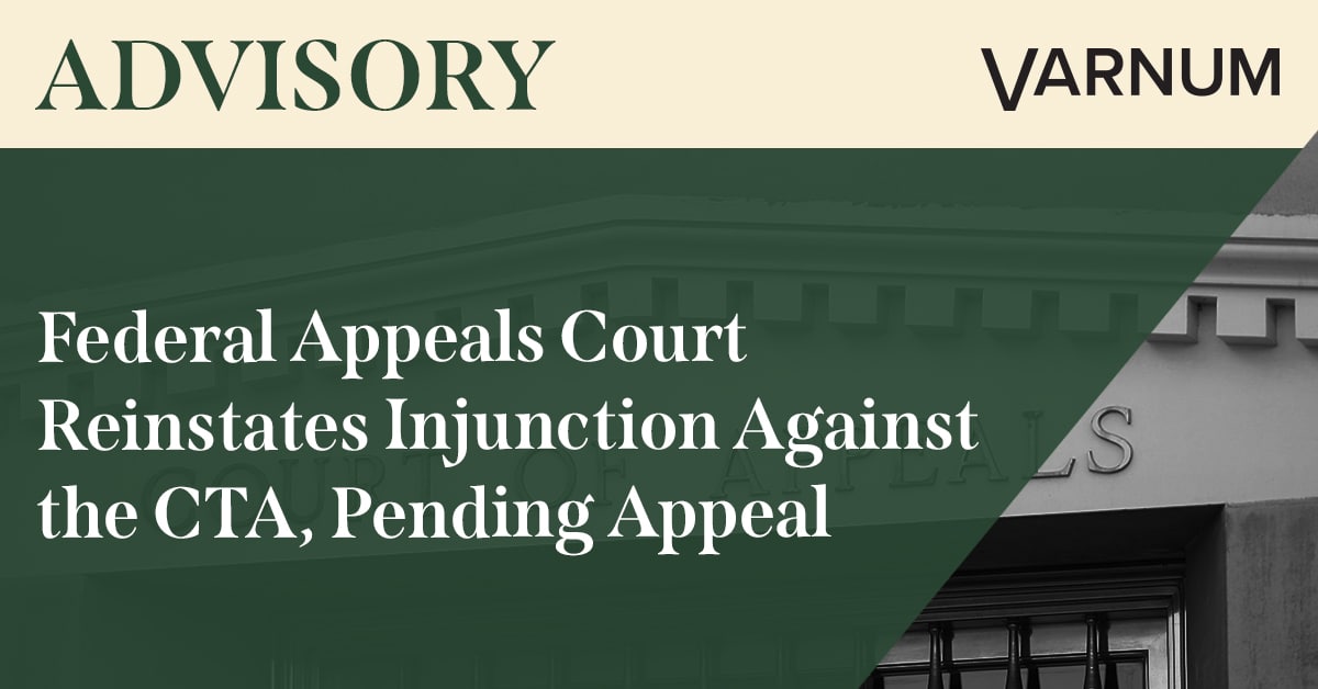 Federal Appeals Court Reinstates Injunction Against the CTA, Pending Appeal